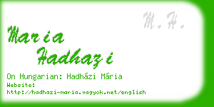 maria hadhazi business card